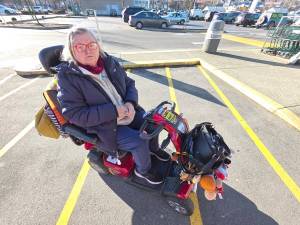Langley City resident Anita Soderquist wants drivers to pay more attention to scooters. On Christmas day, she was hit by a pickup truck while she was in a crosswalk. While she escaped serious injury, it was still traumatic. (Dan Ferguson/Langley Advance Times)