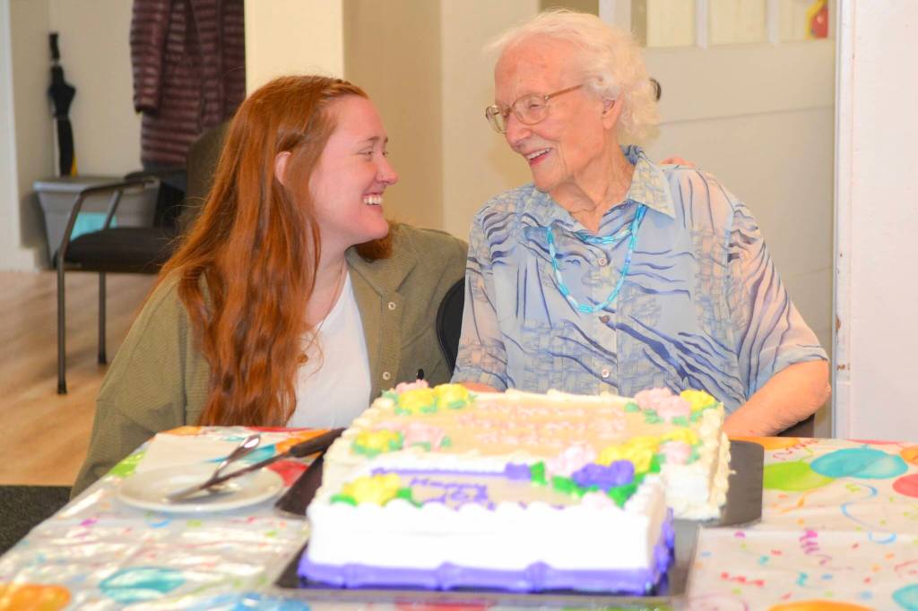Dorothy Peterson celebrated her 102nd birthday at Aldergrove Heritage Hall&rsquo;s weekly Old Time Dance event on Saturday, Jan. 31. (Saman Dara/Black Press Media)
