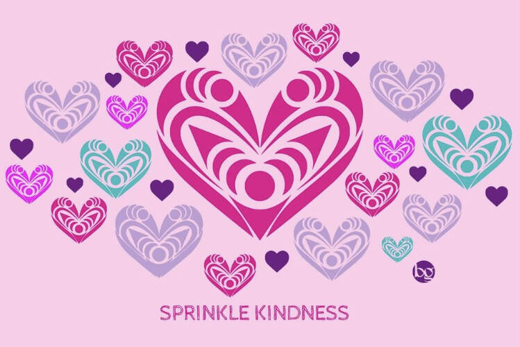 One of the designs Coast Salish artist Bonny Graham designed for Pink Shirt Day on Feb. 25, 2026. A shirt with this design is now available for purchase. (Bonny Graham/Submitted)