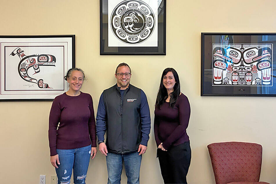 The Indigenous Caregiver Support Model clinical team from Fraser Health (from left) licensed practical nurse Carrie Mastin, clinical resource nurse Ryan Stone, and licensed practical nurse Rebecca Lundin. (Fraser Health)